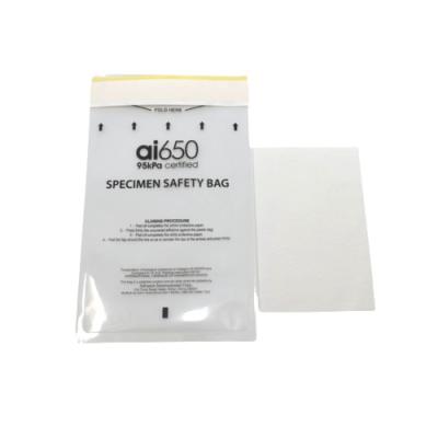 Self Adhesive Biohazard Medical Specimen Bags Leak Proof Transparent
