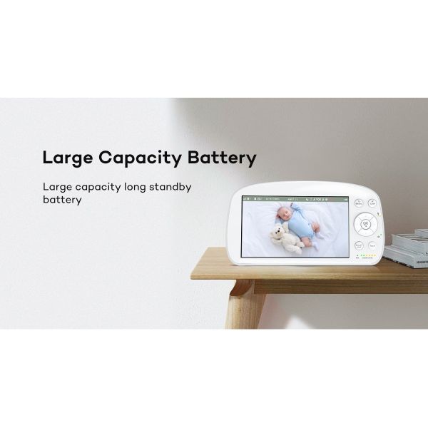 360 Pan Tilt Full HD Baby Monitor 5.5 pulgadas de dos vías de audio de visión nocturna cámara de niñera