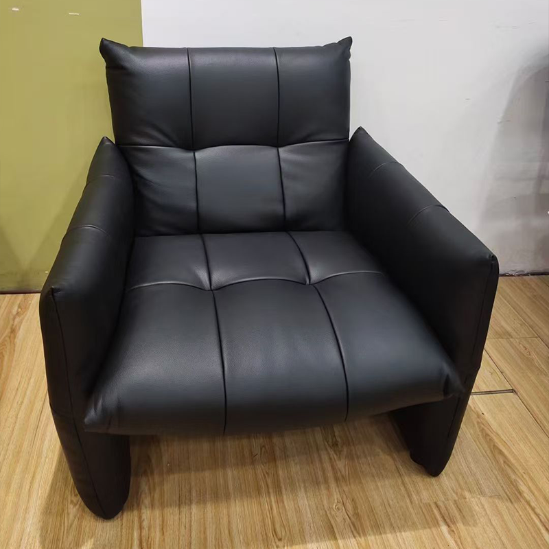 Luxury Modern Single PU Leather Lounge Accent Chair-Durable Eco-Friendly for Bedroom Apartment Living Room Office Use