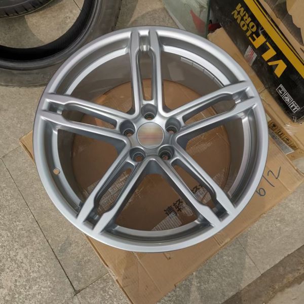 5 Double Spoke ET21 21 Inch 5x112 Wheels , Titanium Grey Rims For Porsche