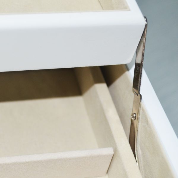 Anchura noble de madera blanca el 19cm de la pintura del NC del joyero del gabinete del espejo