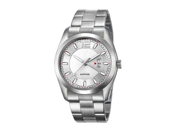Water Resistant Men's Quartz Wrist Watch Stainless Steel Solid Bracelet Sapphire Glass