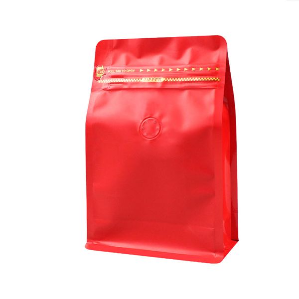 Aluminum Foil Plastic Flat Bottom Side Gusset Coffee Pouch Bag with Valve