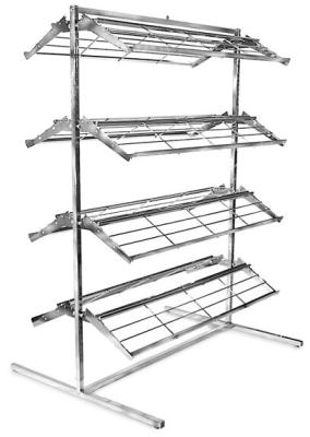 2ters 4 pegs black powder coated wire counter display rack