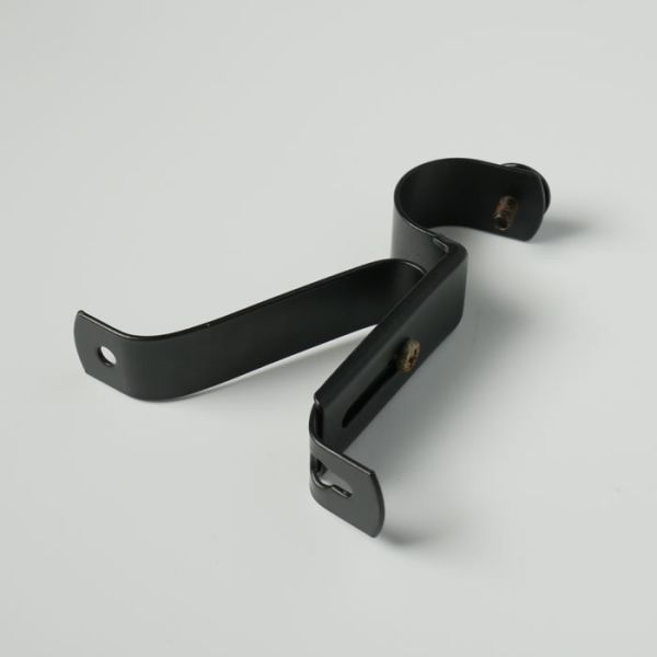 Black Single Type 28mm Square Bay Window Curtain Pole