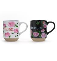 Coupe à café en céramique peinte à la main avec boîte cadeau