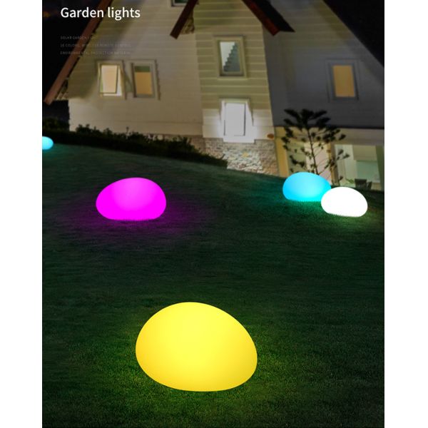Outdoor Garden Stone Solar Lawn Light Ground Plug Colourful LED Solar Lights