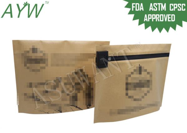 Sacos resistentes da criança do papel de embalagem de Brown Para o empacotamento comestível das sementes do Weed