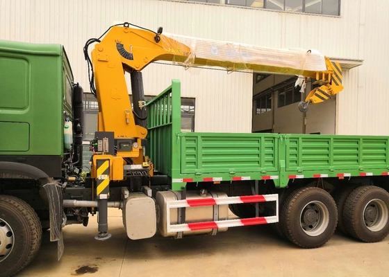 Sinotruk Howo7 Green 12T 6x4 chassis dump boom crane sold well in Africa.
