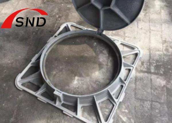 Double Hinge And Double Closing Ductile Iron Manhole Cover 600*600mm C250