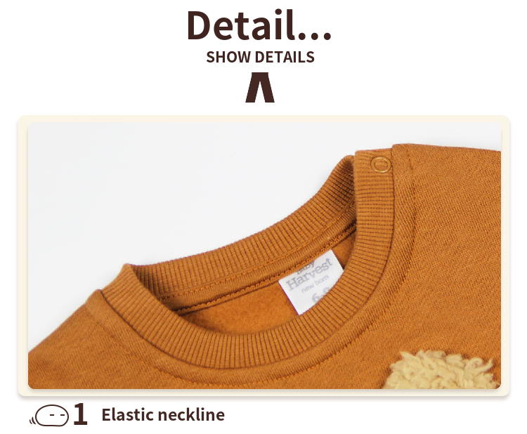 Unisex Soft Autumn Spring Baby Clothing Set with Patch Embroidery Polyester/Cotton Blend