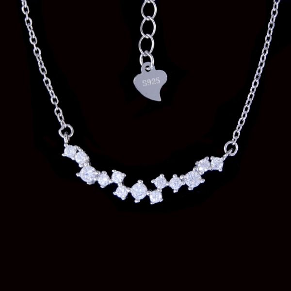 Бриллиантовое колье танцев квадратного ожерелья Зирконя формы 925 серебряного кубического очаровательное