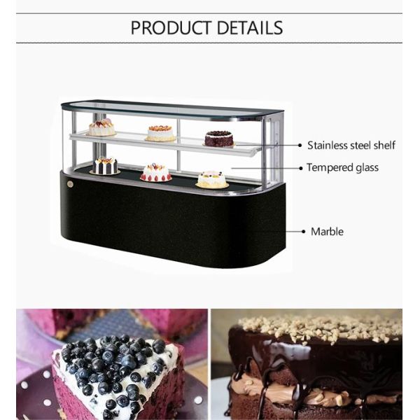 Дисплей торта регулятора температуры цифров шкафа дисплея торта формы д изогнутый стеклянный