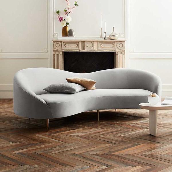 Gold Base Living Room Sectional Sofa Nordic Modern For Hotel Villa Apartment