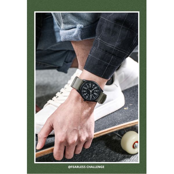 SR626SW Battey Classic Quartz Watches , PC21 Movt Nylon Wrist Watch