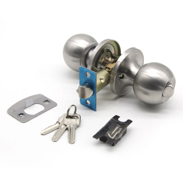 Stainless Steel Cylindrical Knob Lock Lockset Deadbolt Door Lock For Truck Door 0.22 Kgs