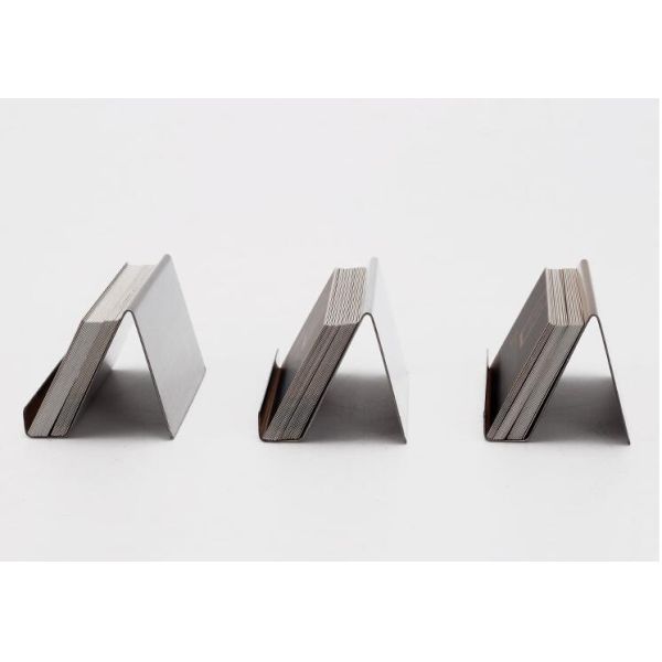 Light Weight Hairline Steel Surface shop Display Stands For Name Card