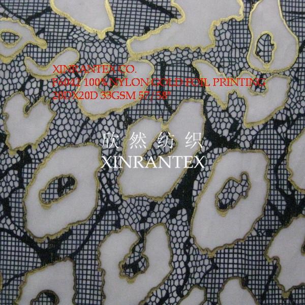 F6042 sun-protective cloth fabric 100%nylon taffeta silver foil finishing in summer season