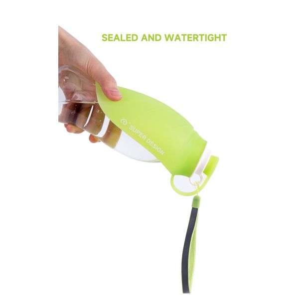 Botella portátil de agua de silicona a prueba de fugas para perros para pasear Dispensador de agua para perros