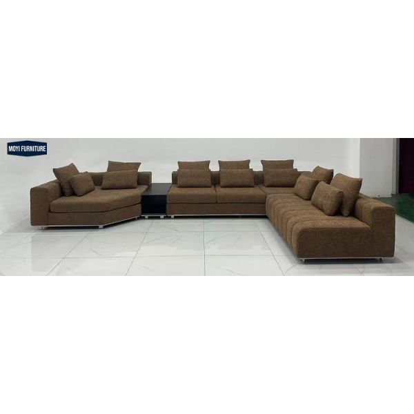 OEM Accepted Modern Minimalist King Size Round Fabric Bed Frosted Luxury Villa French Style Wedding Bed Soft Double Bed