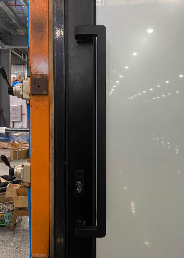 Australian Standard Black Aluminium Glass Entrance Door 
