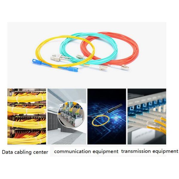 Двухшпиндельная оранжевая заплата оптического волокна OM3 привязывает тип мини тип тангажа 50-125mm LC