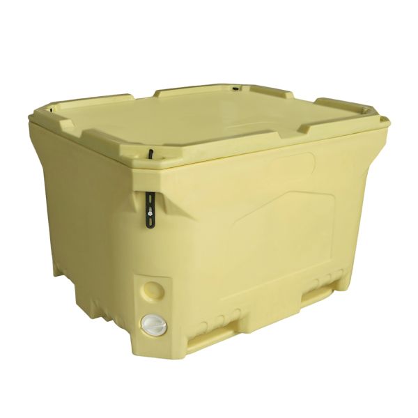 Heavy Duty 660L Rotomolded Cooler Box with 50mm PU Foam and Folk Lift Bottom for Fish Transportation