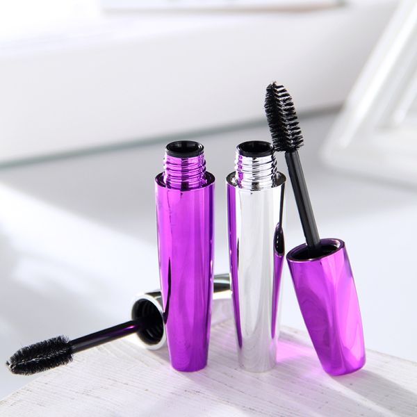 Electroplated Plastic Mascara Tube Silicone Eyelash Brush Head Empty Mascara Bottle