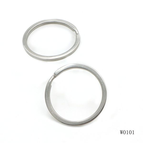 32mm Stainless Steel Flat Split Key Ring - Rust-Free Heavy-Duty O Ring with Custom Engraving & Chain Option