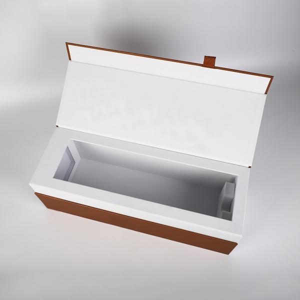 caixa de papel de empacotamento do vinho de Flip Top Rose Gold do cartão de Gin Rigid Magnetic Gift Box da caixa da única garrafa da vodca