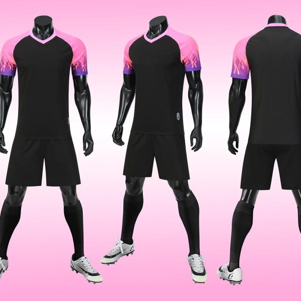 23/24 de conjunto completo curto liso do jérsei do futebol da luva da camiseta de futebol da tela superior