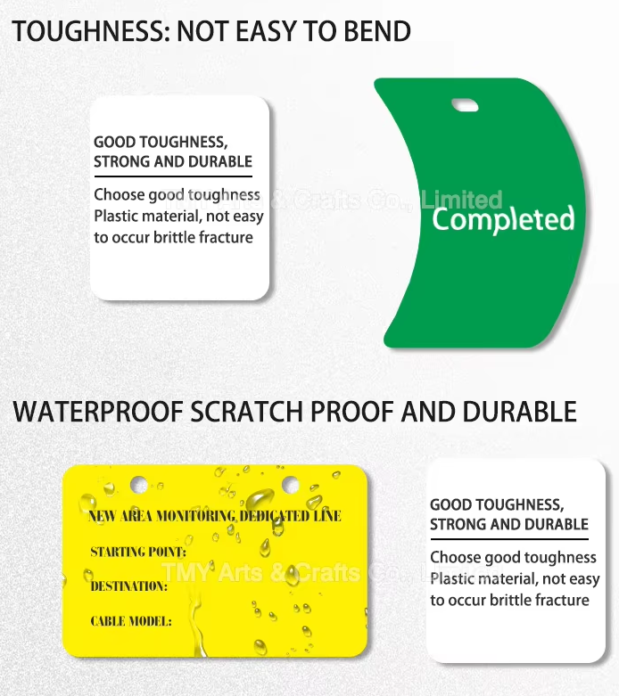 Personalized Plastic Self-Locking Luggage Hang Tag Design Logo Label Tags Printed Plastic PVC Labels Custom Logo