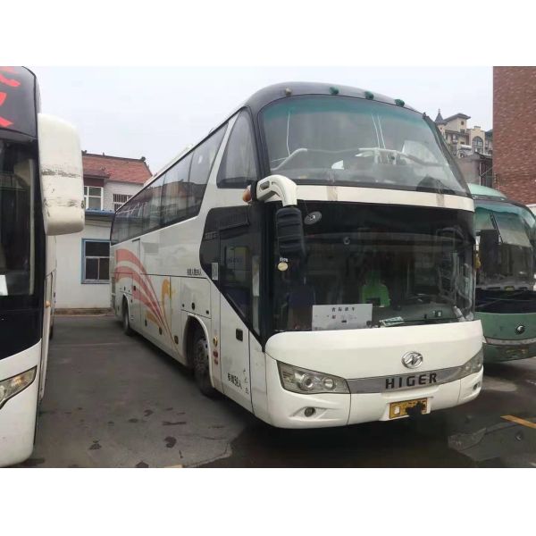 Higer 59 Seats Second Hand Coach One And Half Decker Euro III Emission Standard