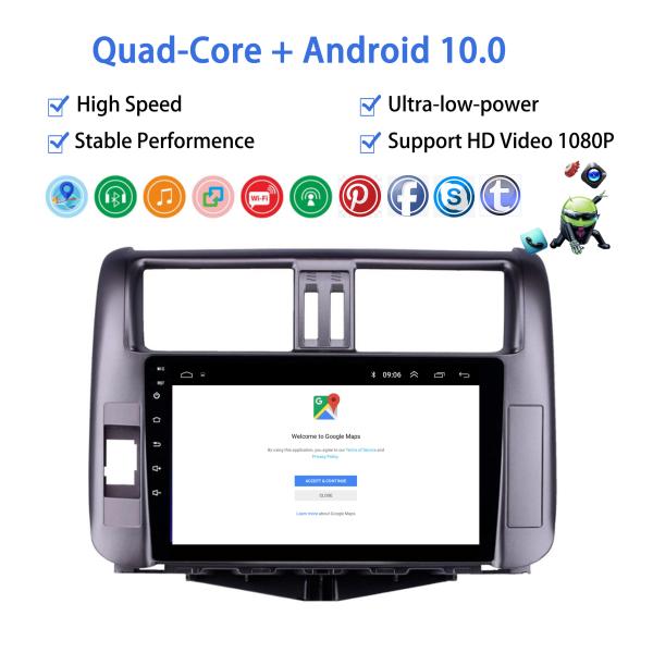 Android 10 Capacitive Screen Full Touch Screen Car Radio For Toyota Prado 2010-2013 10 Inch 2Din Car Audio Stereo