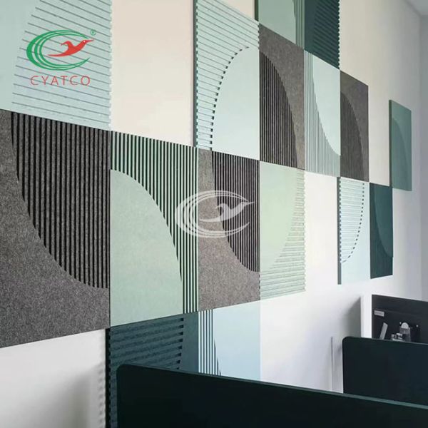 Carved Indoor Felt Wall Panels Lightweight Sound Absorption Durable