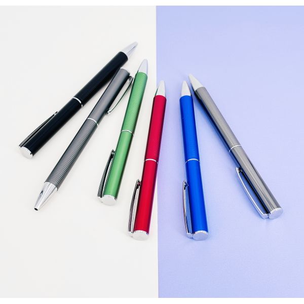 High End Aluminum Twist Ball Pen Colorful Anti-slip Grip Smooth Writing Ballpoint Pen