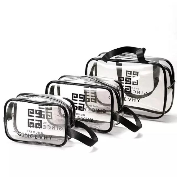 Custom PVC Waterproof Makeup Woven Travel Clear Cosmetics Bag