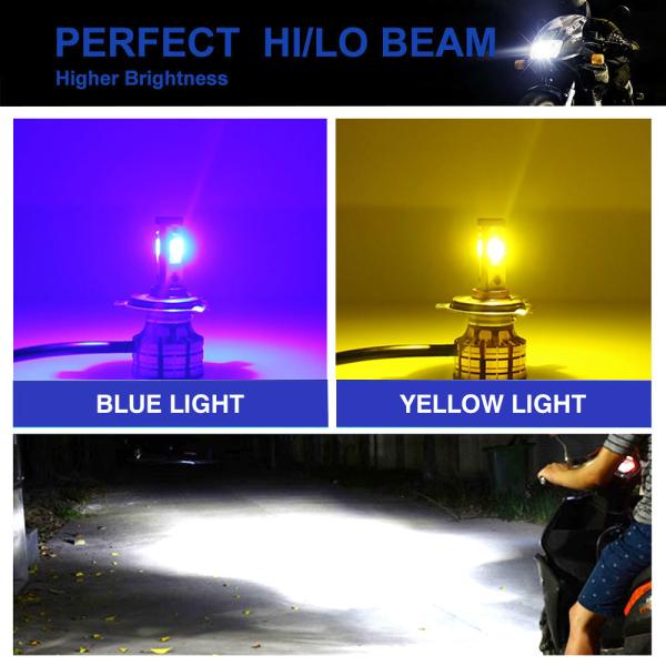 3 Faróis LED coloridos para motocicleta 50000Hrs Vida útil Função Branca