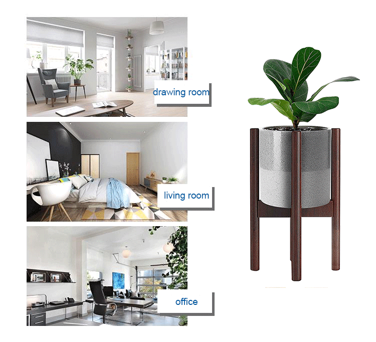 Flower/Green Plant Used Modern Design Bamboo Solid Acacia Wood Plant Pot Stand Holder