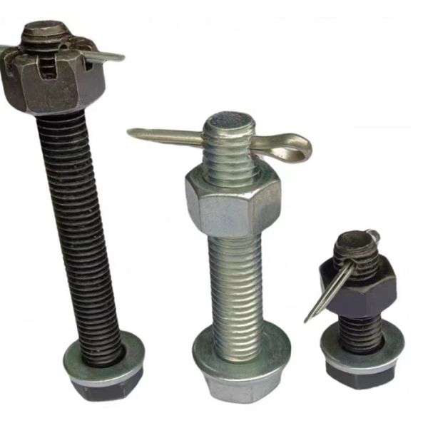 Black Hex Head Bolts With A Hole on the End of Shank Grade 8.8 &.10.9 Carbon Steel