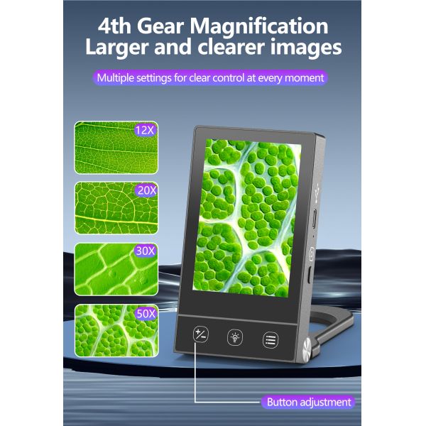 Digital Square Screen Vision Machine 4 Gear Magnification with Multi-light Source Memory Card Support