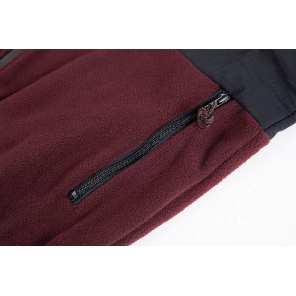Men's Wind-Resistant Fleece Hooded Jacket with Soft Brushed Fleece Body and Colorblock Design
