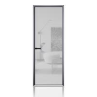 Narrow Frame 6063-T5 Aluminium Toilet Swing Door With Privacy Ground Glass