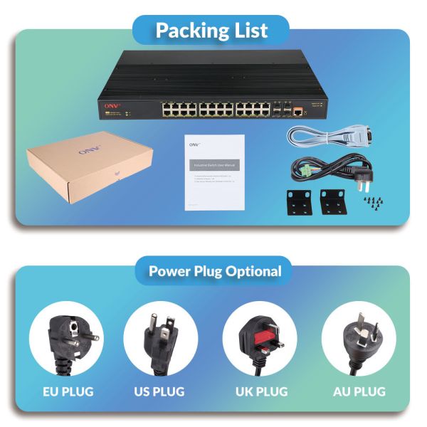 28 Port Gigabit Managed  L2+ Industrial Ethernet Switch Shock Resistant Network Isolation