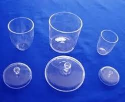 Small Size Quartz Urn , Fused Silica Substrates High Precision With Glass Cap