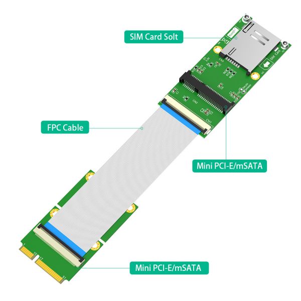 52Pin MPCIe Mini PCI E Cable Wireless Adapter Card 1 SIM Slot FPC Cable For Test Wifi Module