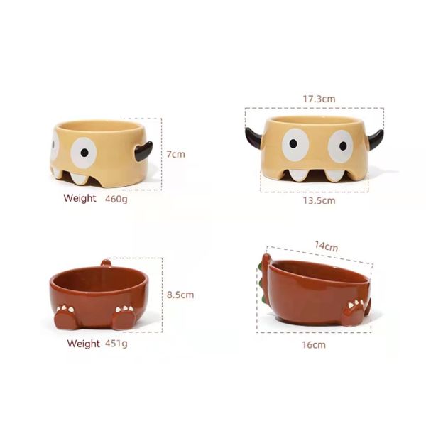 Creative Durable Pet Ceramic Bowls , Ceramic Dog Feeders Eco Friendly ODM