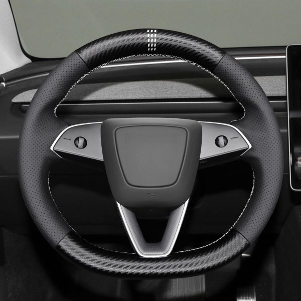 Customized High Quality PU Leather Steering Cover For Tesla Model 3 2023 2024