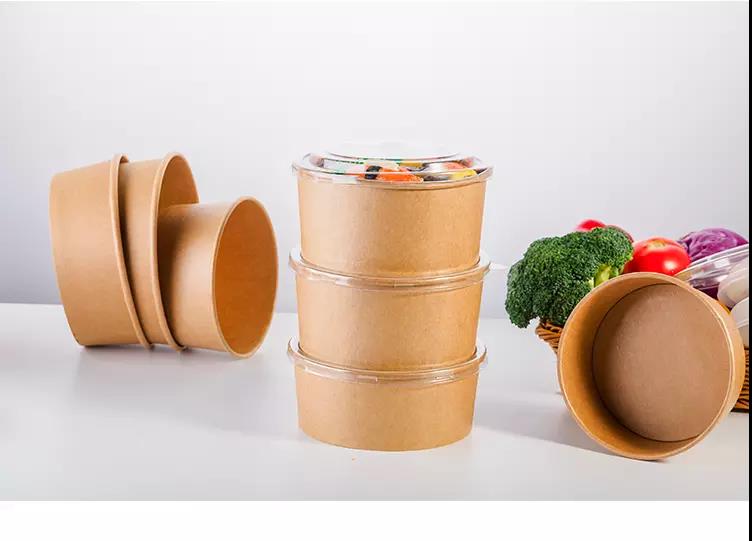 Устранимая плошка для супа 16oz Kraft бумажная с крышкой