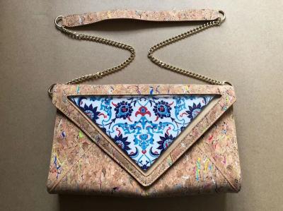 2022 Hot Sell Ladies Faction Shoulder Bag with Eco Cork  24x6x14.5cm